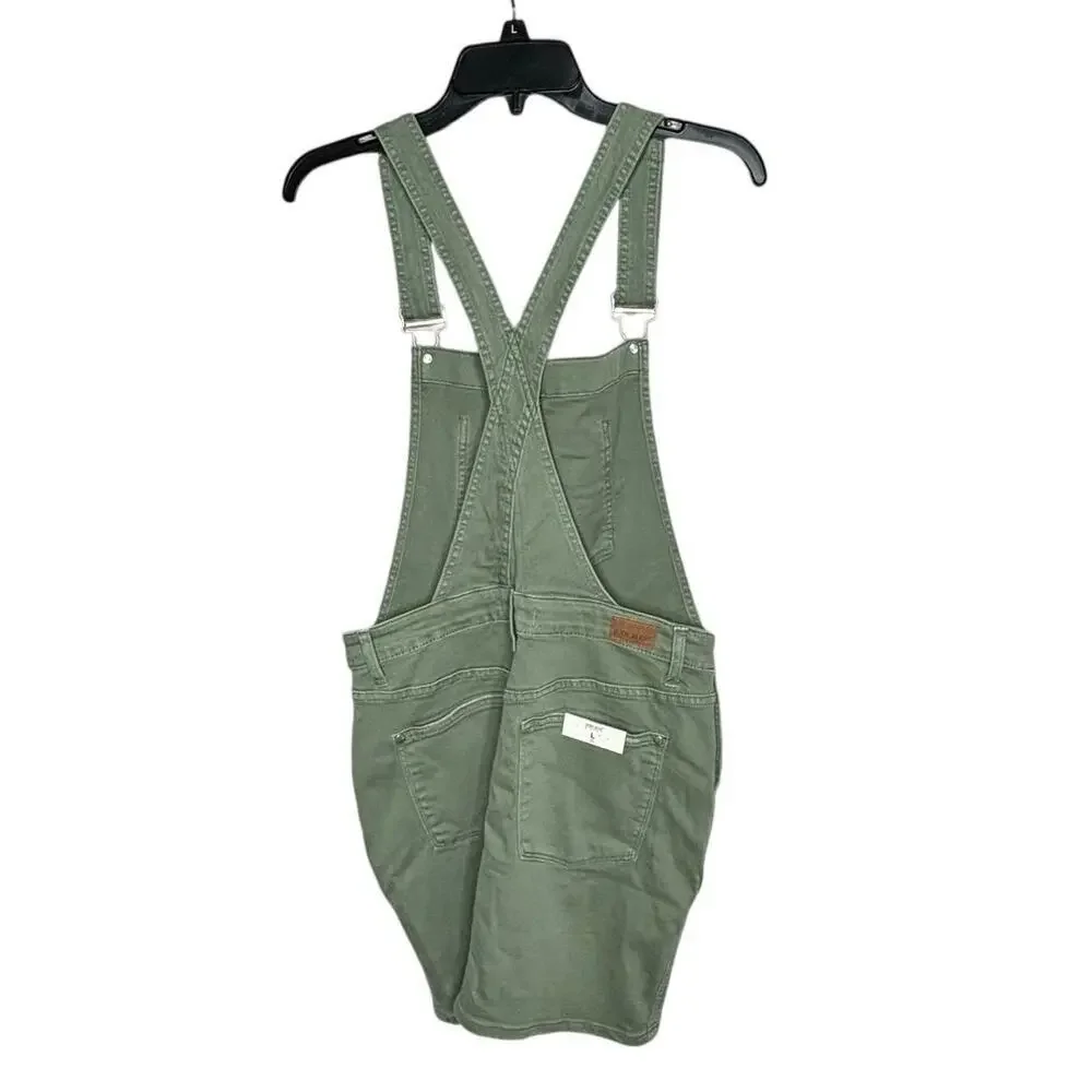 Judy Blue Denim Sage Green Overall Skirt Dress Size Large New - Picture 2 of 12